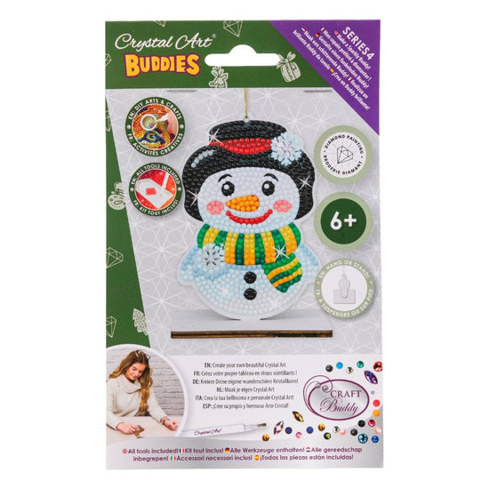 Crystal Art Buddies Series 4 Festive Decoration snowman pack front