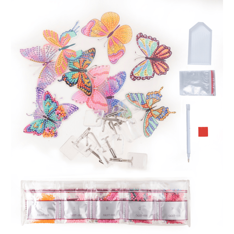 Crystal Art Butterfly Hooks Set of 10 5