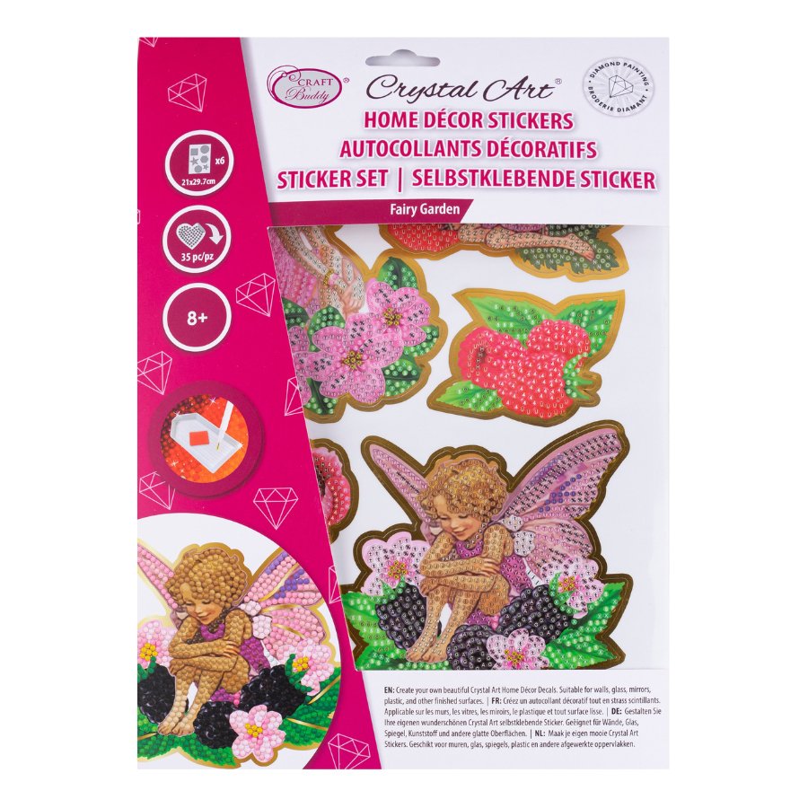 Crystal Art Foil Edged Stickers Fairy Garden1