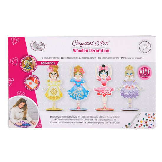 Crystal Art Wooden Decoration Kit Ballerinas front