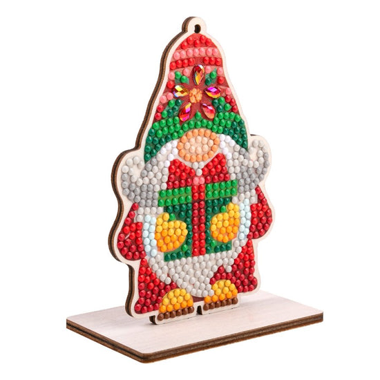 Crystal Art Wooden Hanging Decorations Christmas Figures gnome