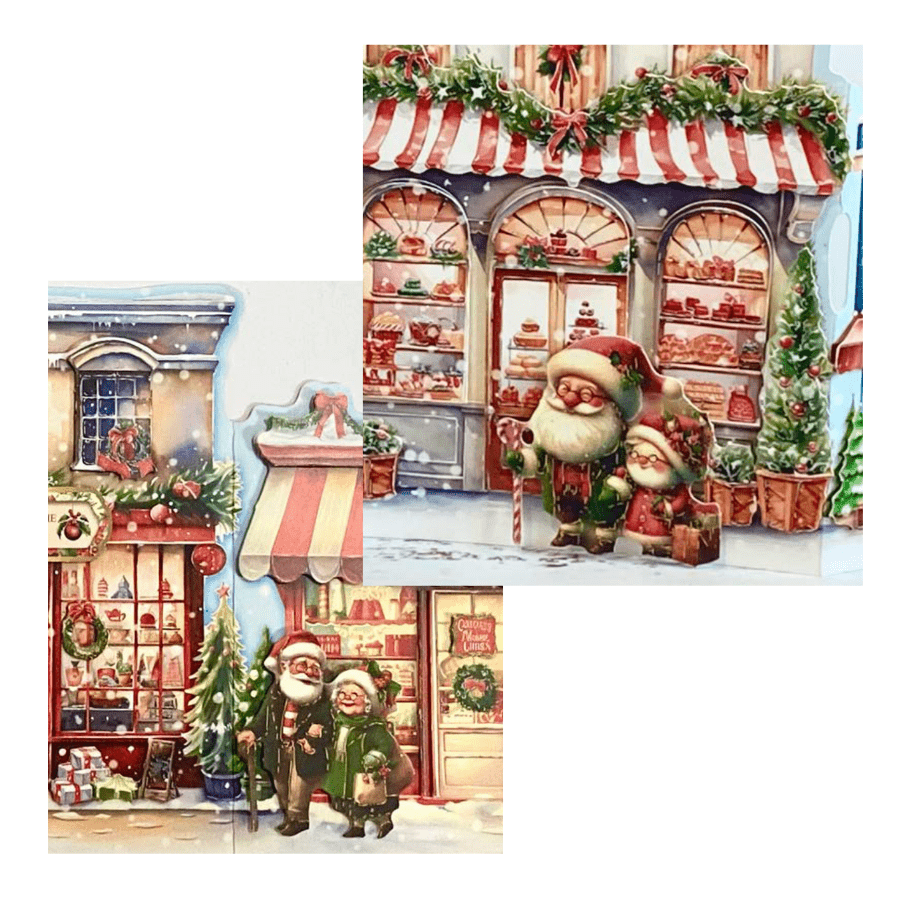 Cute Christmas Village Card Making Kit x 24 Cards