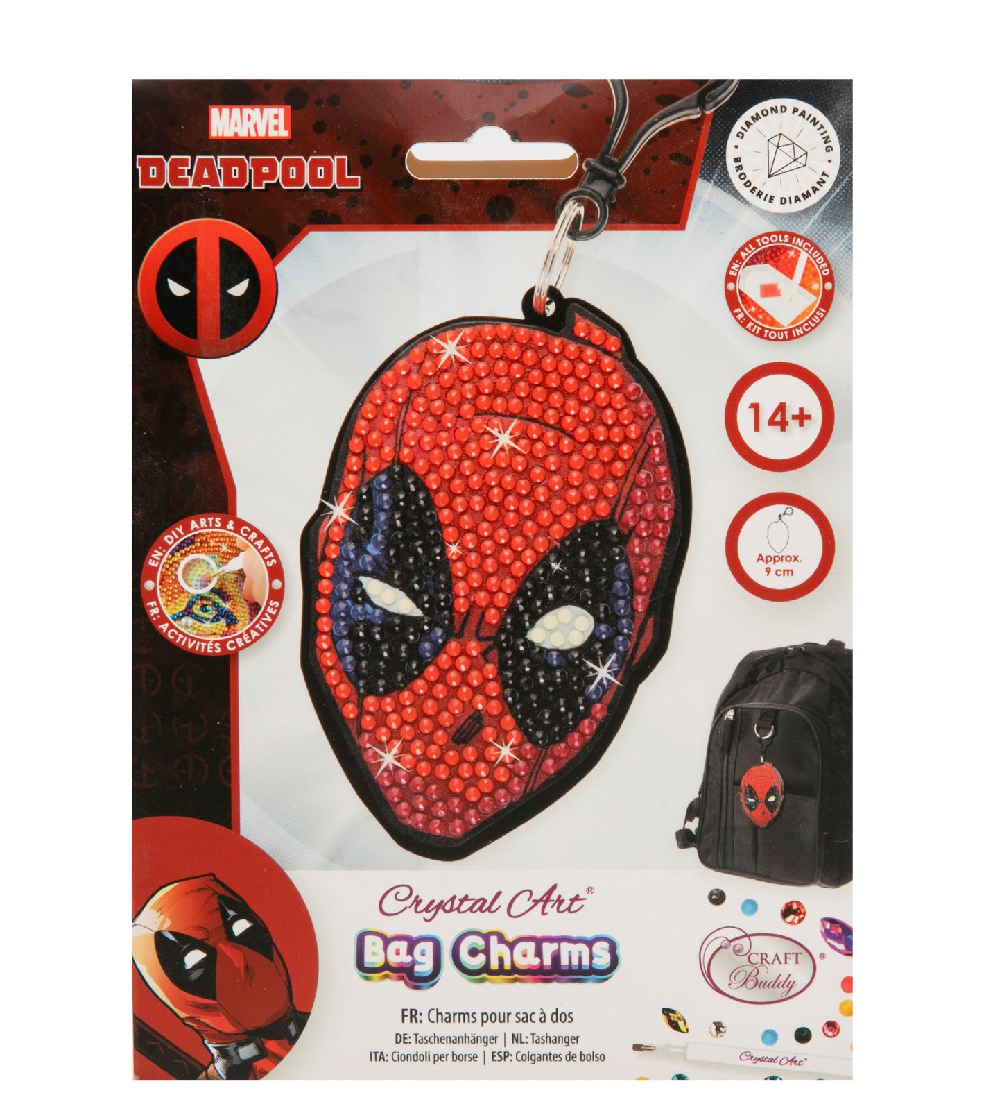 Deadpool Crystal Art Bag Charm Kit MARVEL 1copy