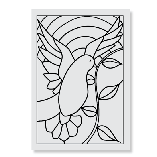 Load image into Gallery viewer, Delightful Dove Stained Glass Window A6 Stamp Set 2
