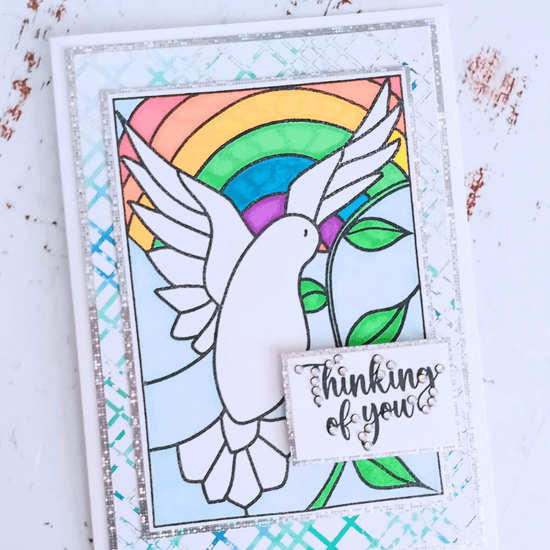 Load image into Gallery viewer, Delightful Dove Stained Glass Window A6 Stamp Set 4
