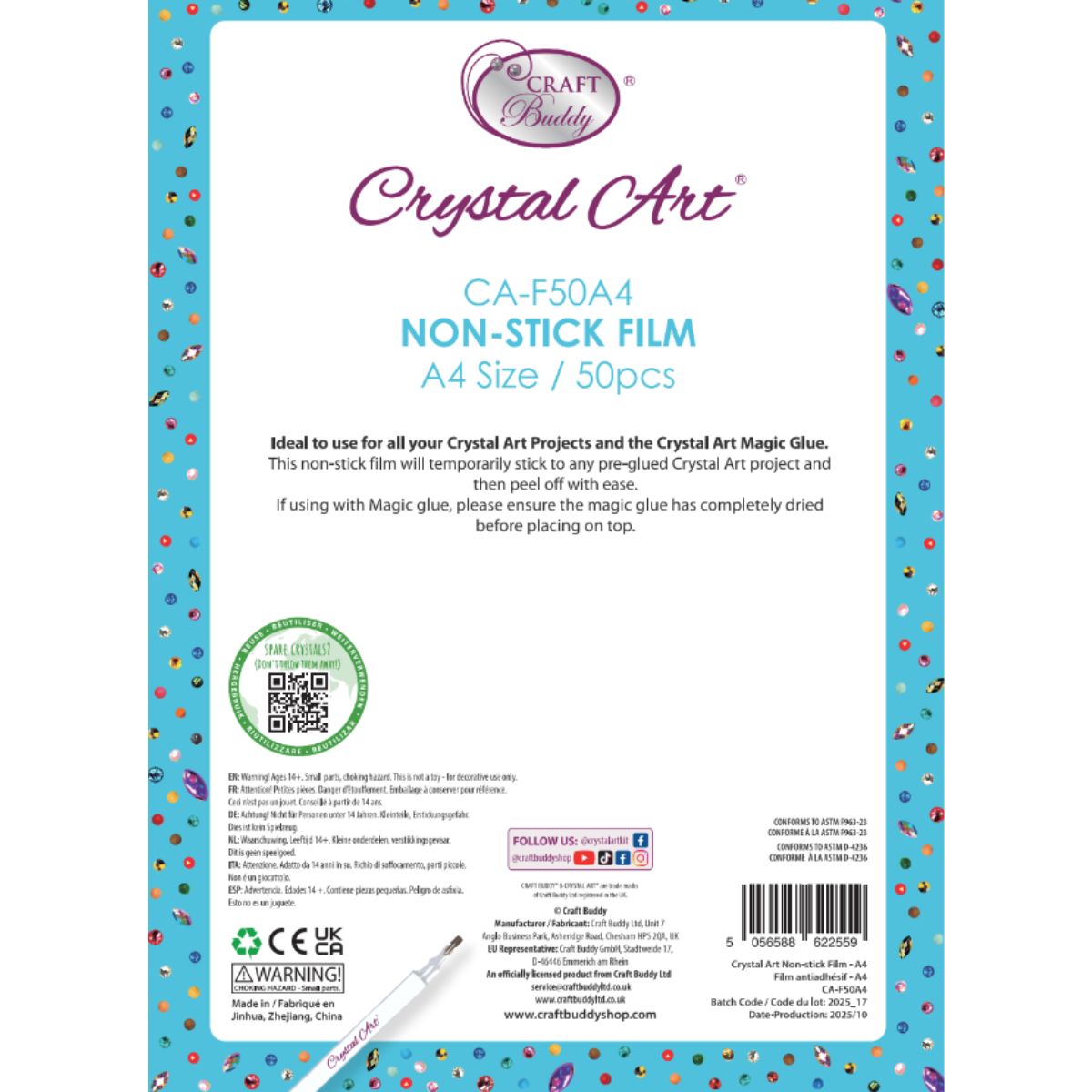 Diamond painting non stick film back