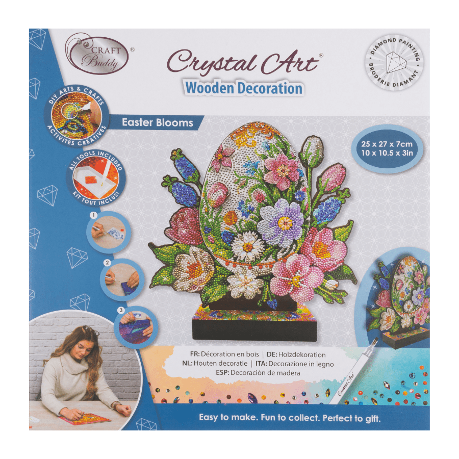Easter Blooms Crystal Art Wooden Decoration Kit