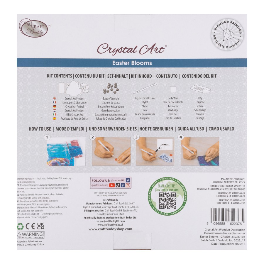 Easter Blooms Crystal Art Wooden Decoration Kit