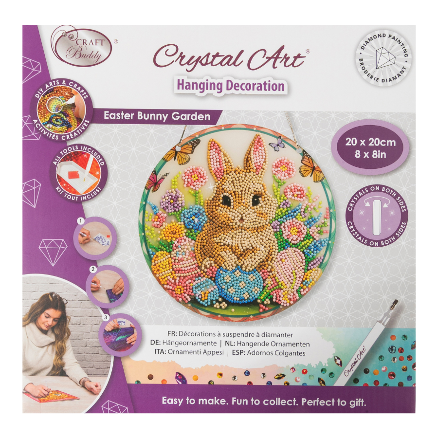 Easter Bunny & Delights Crystal Art Hanging Decoration x 2