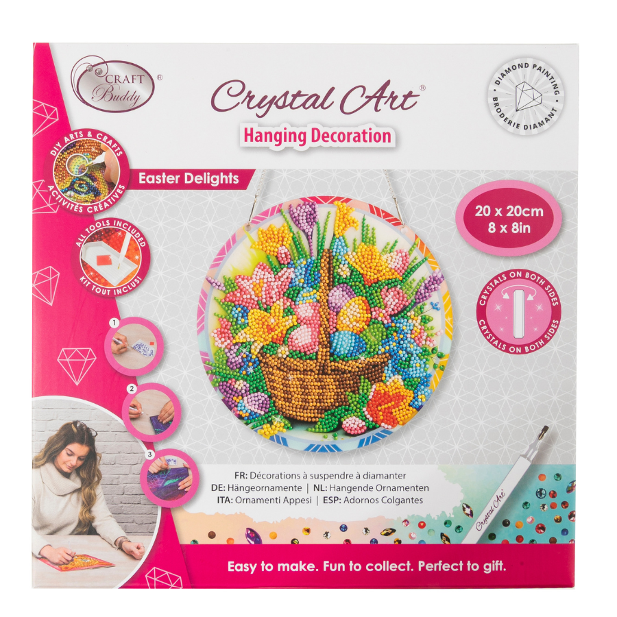 Easter Bunny & Delights Crystal Art Hanging Decoration x 2