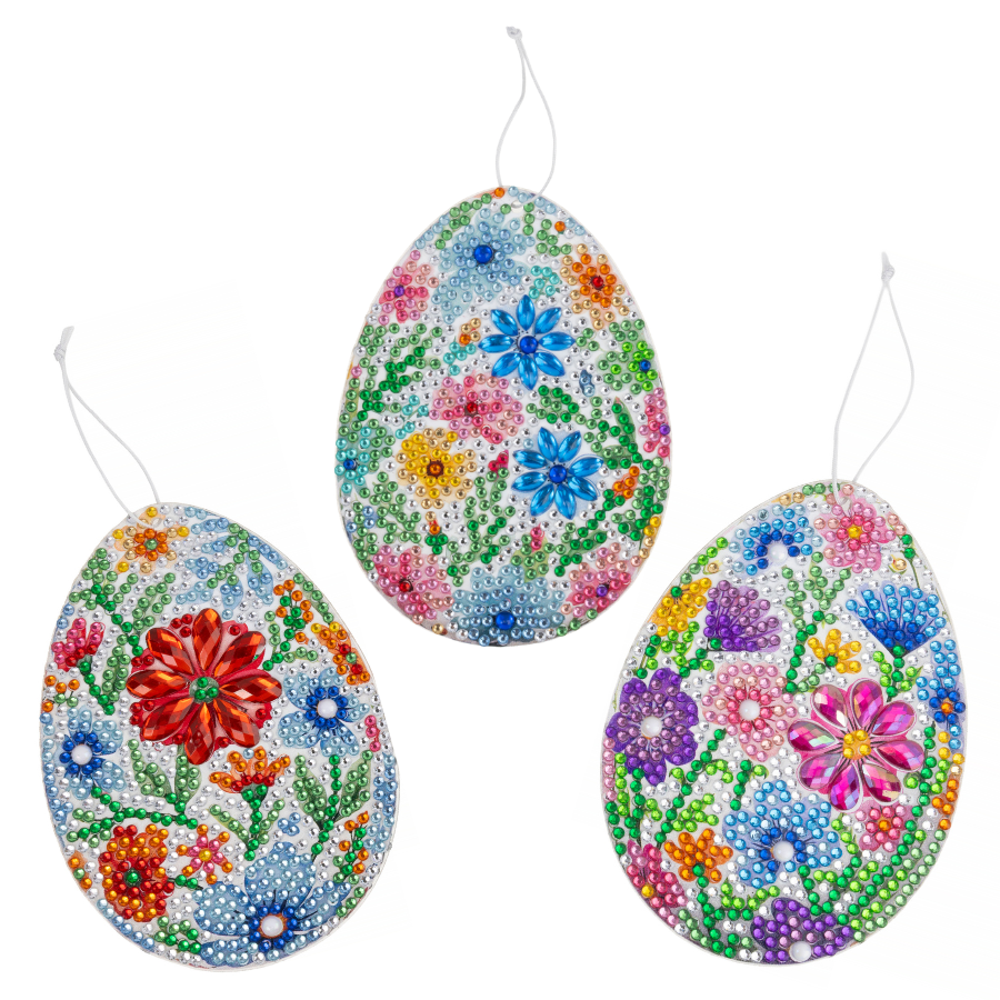 Easter Eggs Crystal Art Hanging Decoration Set of 12