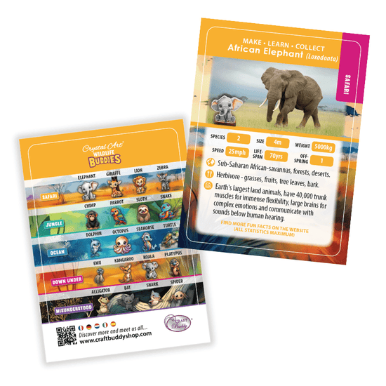 Load image into Gallery viewer, Elephant Crystal Art Wildlife Buddies educard
