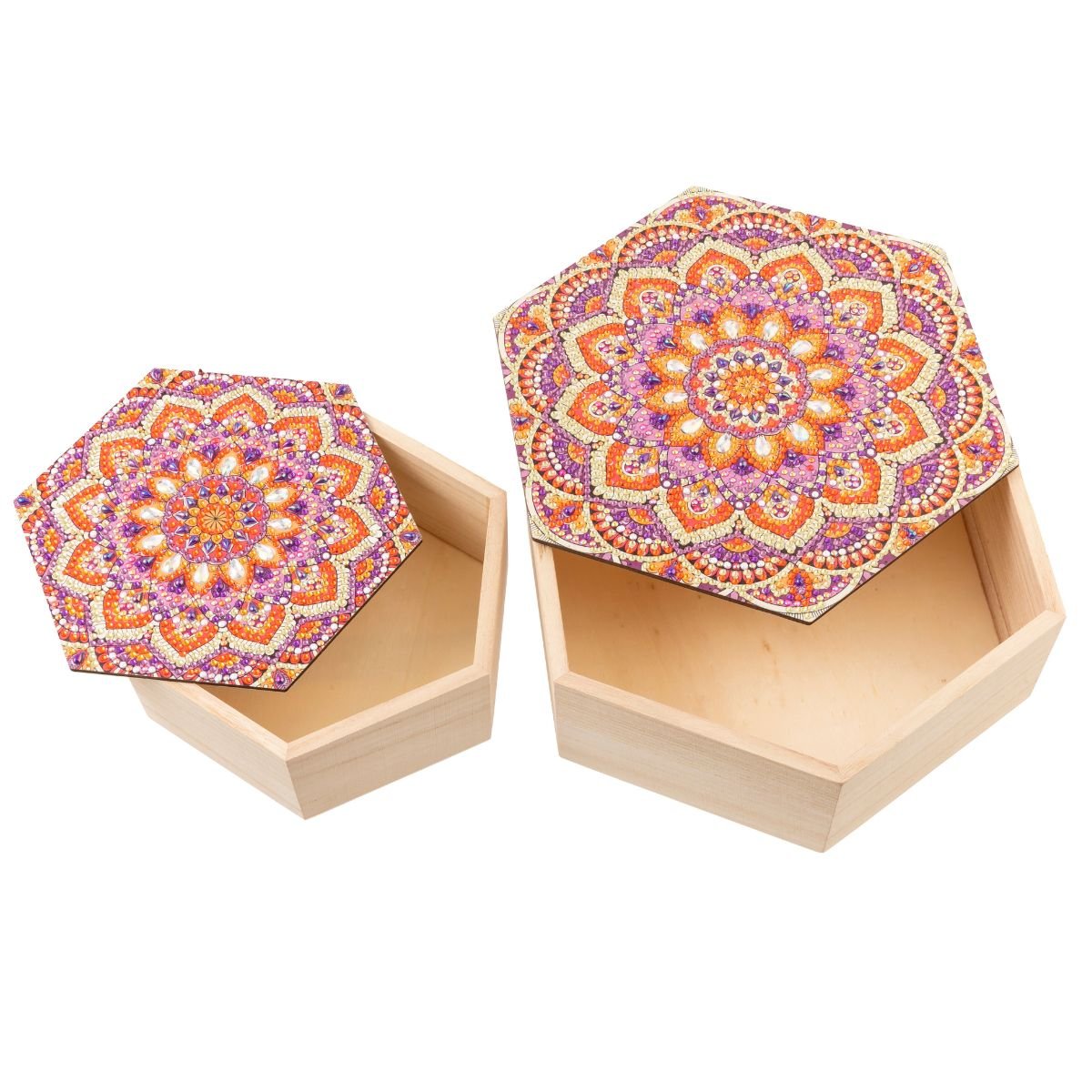 Ember orchid diamond painting wooden box open