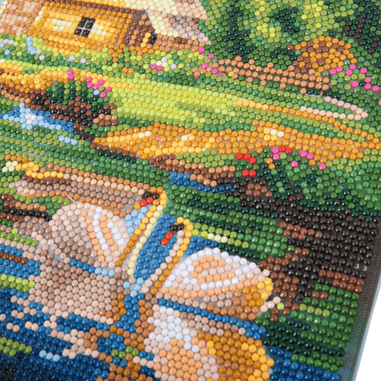 Load image into Gallery viewer, “Enchanting Water Mill” Crystal Art Canvas 30x30cm
