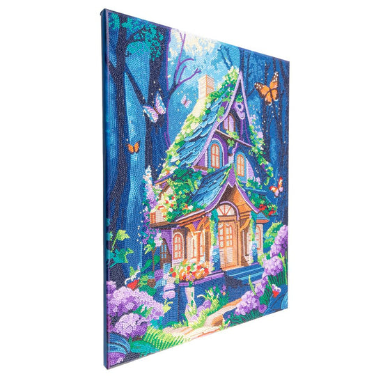 Fantasy House 40x50 Crystal Art canvas kit angle