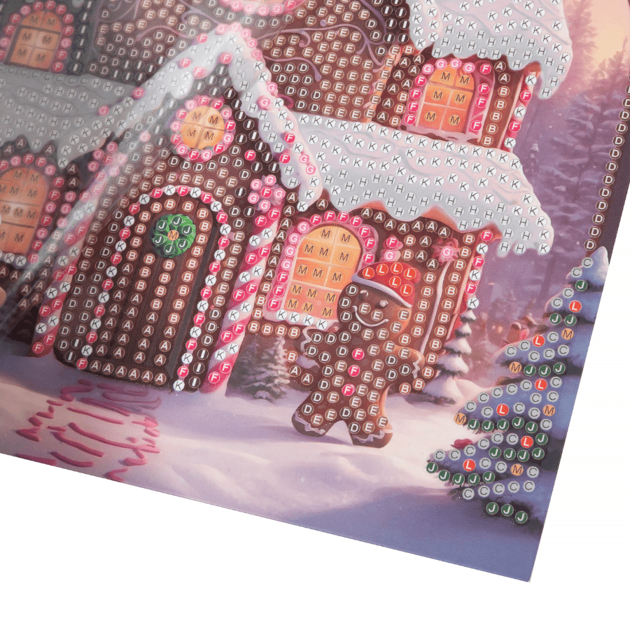 Festive Gingerbread Crystal Art Card 18x18 template