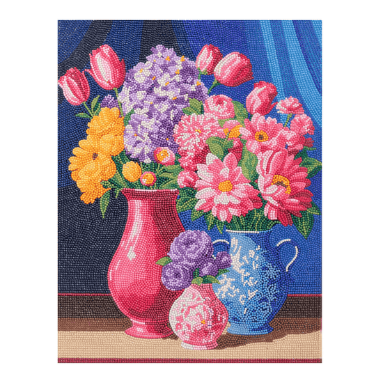 Load image into Gallery viewer, &amp;quot;Floral Set&amp;quot; Crystal Art Canvas Kit 35cmx45cm Set of 2
