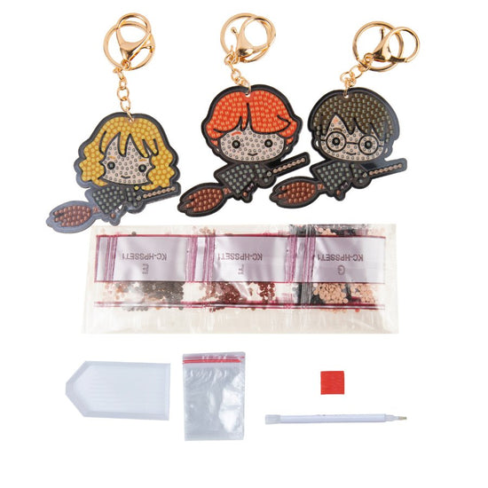 "Flying Friends" Harry Potter Crystal Art Keyring Kit Content