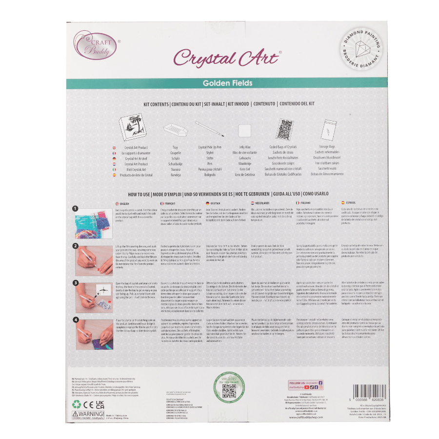 Golden Fields Crystal Art Framed Canvas Kit 40x50cm