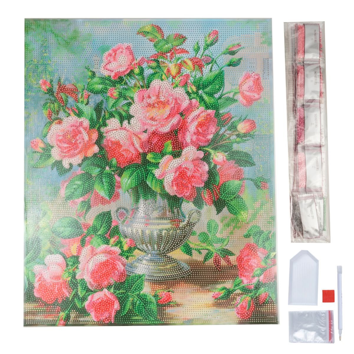 Graceful roses crystal art canvas 40x50 contents
