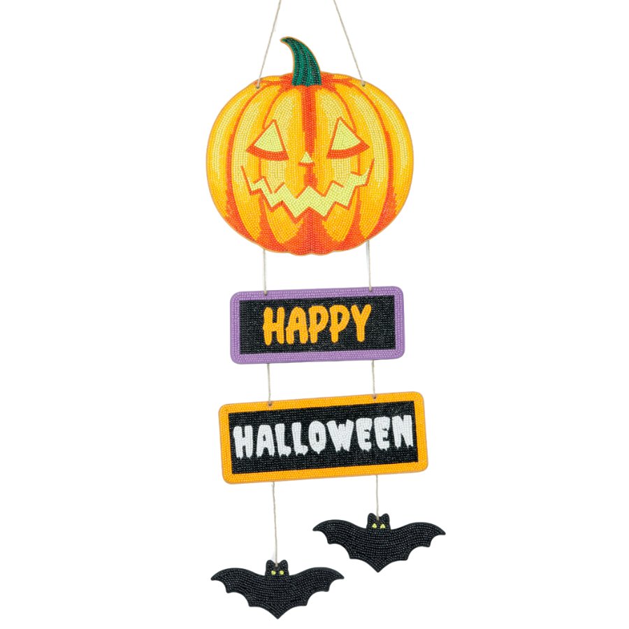 Halloween Pumpkin Crystal Art Hanging Sign 2