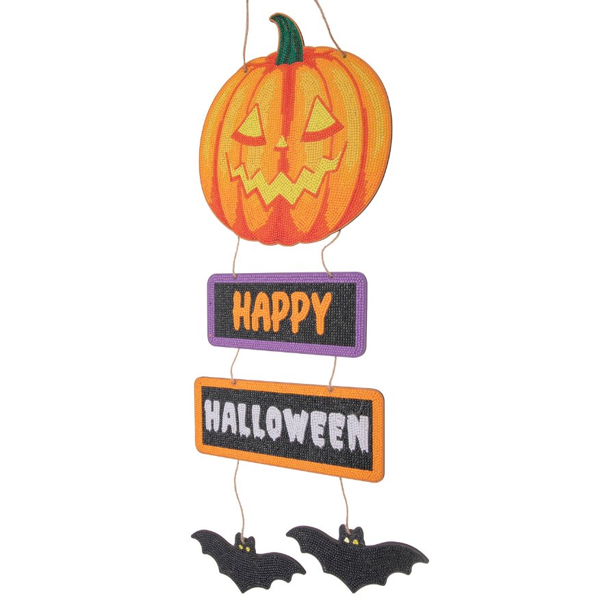 Halloween Pumpkin Crystal Art Hanging Sign 5