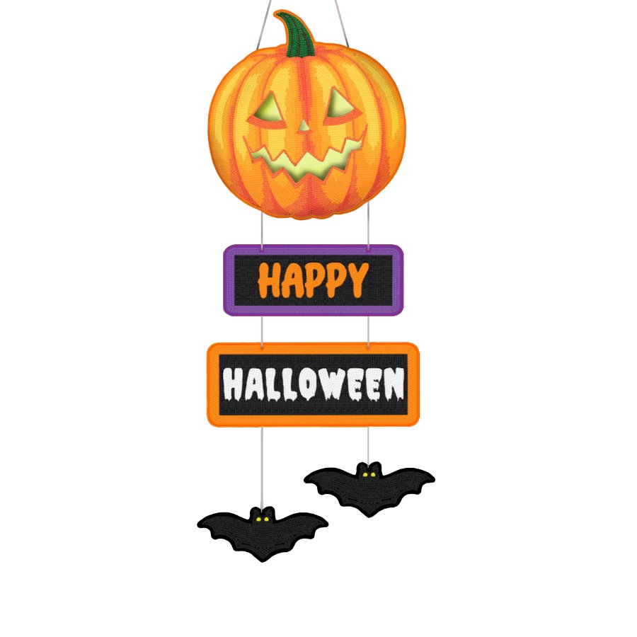 Halloween Pumpkin Crystal Art Hanging Sign 7