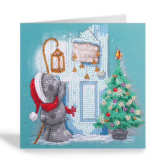 Happy Xmas Me To You Crystal Art Card Kit blue grey