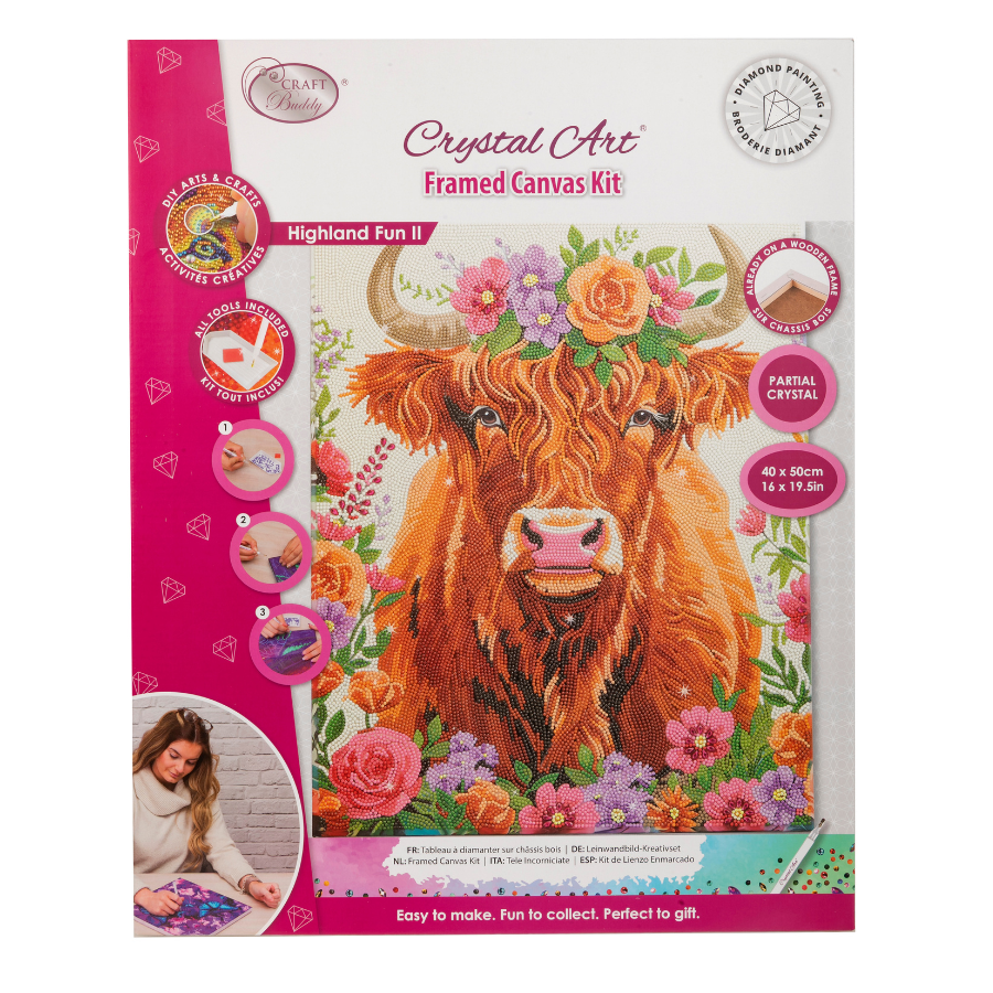 Highland Fun 2 Crystal Art Framed Canvas Kit 40x50cm