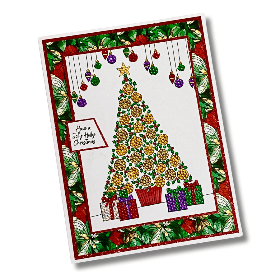 Holiday Holly Tree Crystal Art A6 Stamp Set 2
