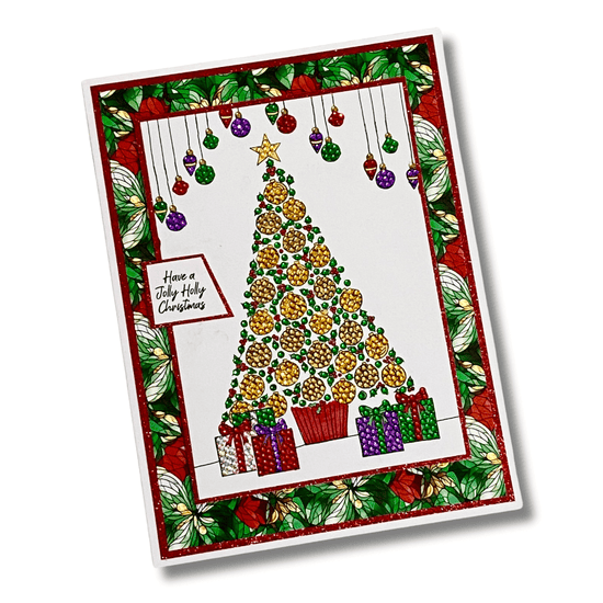 Holiday Holly Tree Crystal Art A6 Stamp Set 2