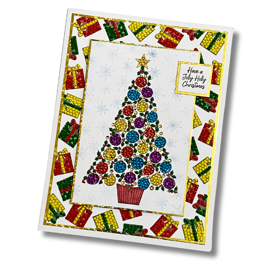 Holiday Holly Tree Crystal Art A6 Stamp Set 3