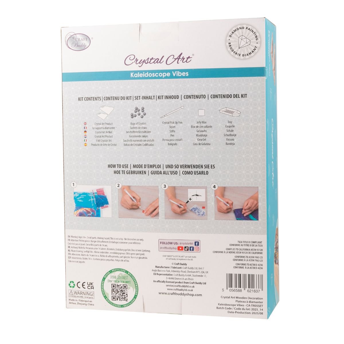 Kaleidoscope diamond art tray set of 2 back packaging