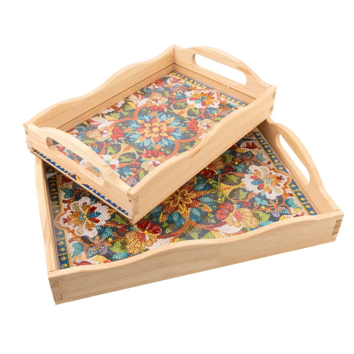Kaleidoscope diamond art tray set of 2 stacked