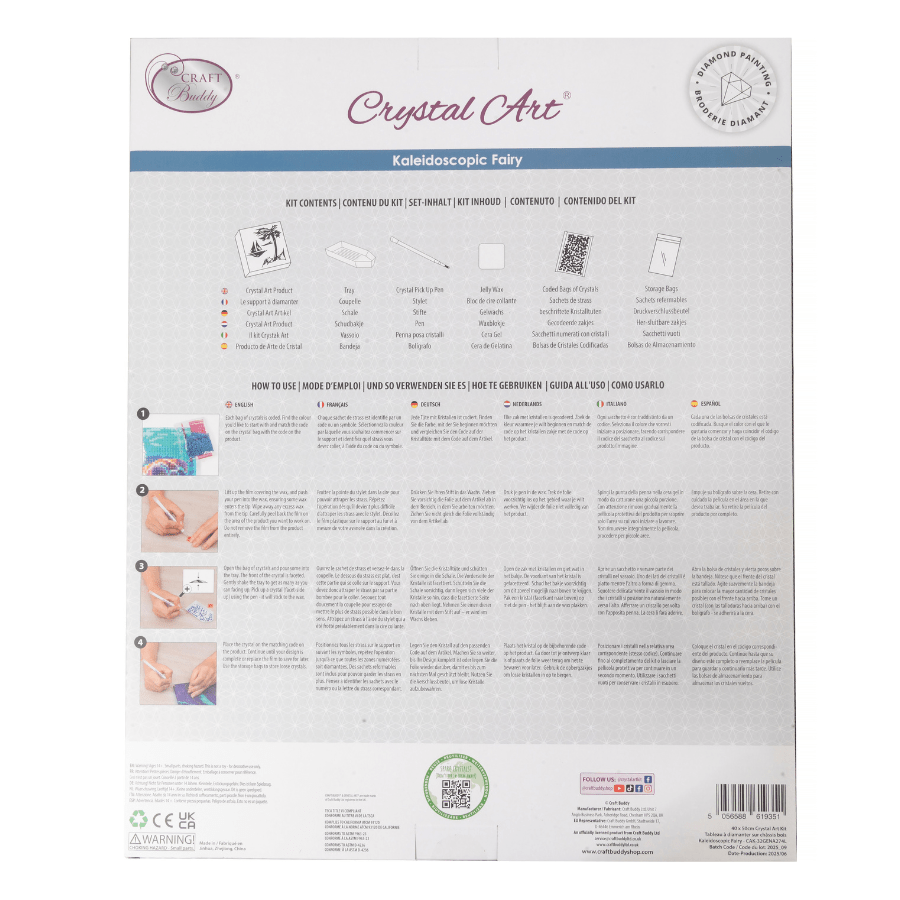 Kaleidoscopic Fairy Crystal Art Canvas Kit 40x50cm