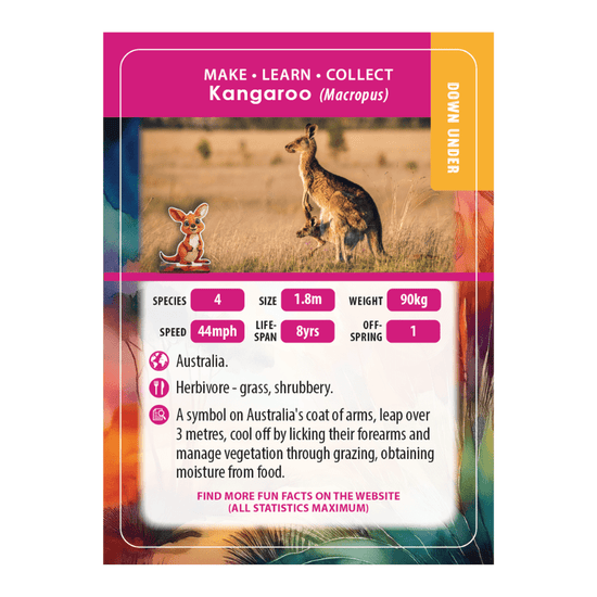 Load image into Gallery viewer, Kangaroo Crystal Art Wildlife Buddies educard
