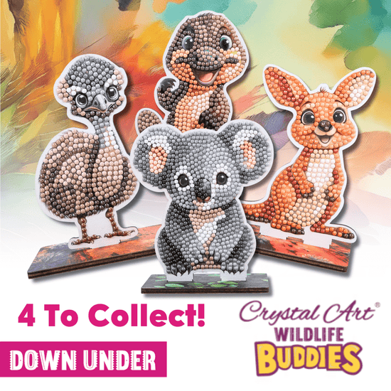 Load image into Gallery viewer, Kangaroo Crystal Art Wildlife Buddies group
