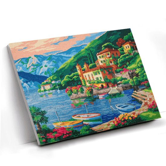 Load image into Gallery viewer, &amp;quot;Lakeside Terrace&amp;quot; Crystal Art Canvas 40x50cm

