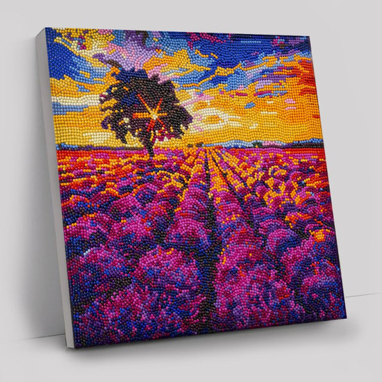 “Lavender Field” Crystal Art Canvas 30x30cm