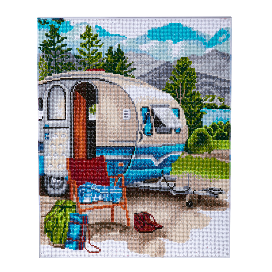 Let's Go Camping Crystal Art Framed Canvas Kit 40x50cm