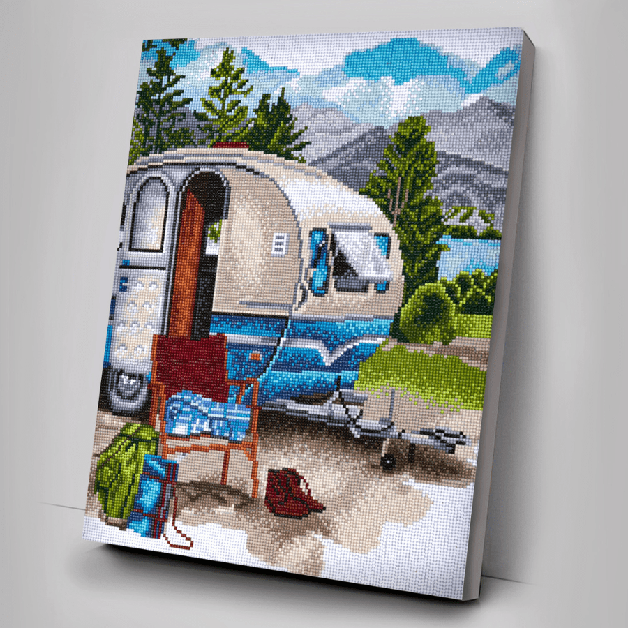 Let's Go Camping Crystal Art Framed Canvas Kit 40x50cm
