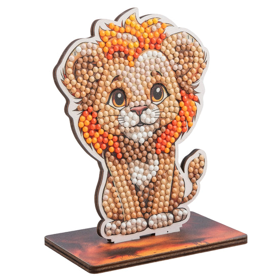 Load image into Gallery viewer, Lion Crystal Art Wildlife Buddies angle
