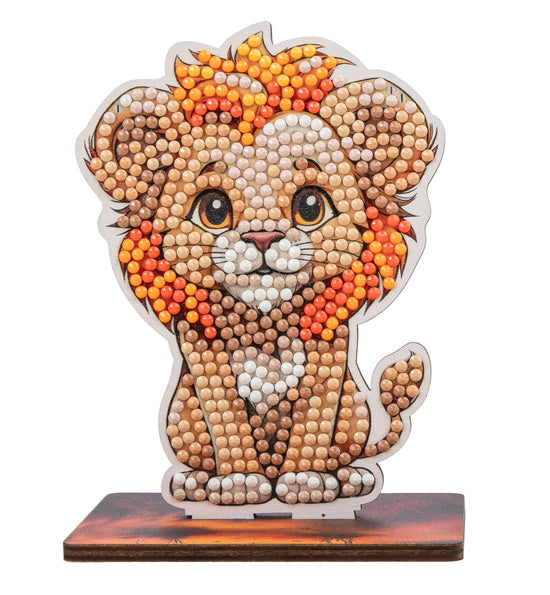 Load image into Gallery viewer, Lion Crystal Art Wildlife Buddies complete
