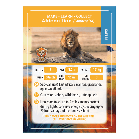 Load image into Gallery viewer, Lion Crystal Art Wildlife Buddies educard front
