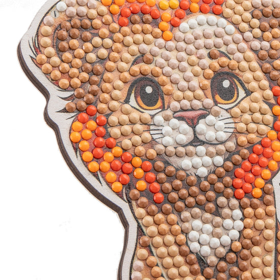 Load image into Gallery viewer, Lion Crystal Art Wildlife Buddies face
