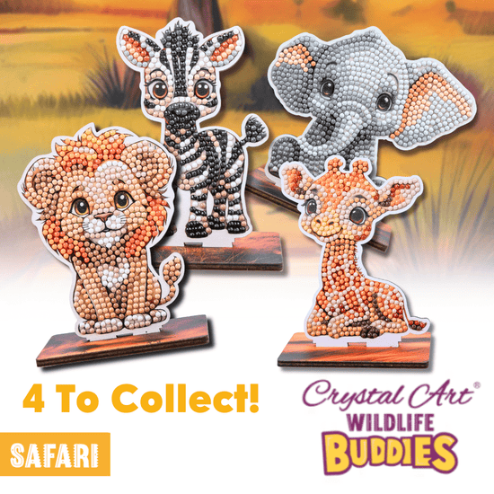 Load image into Gallery viewer, Lion Crystal Art Wildlife Buddies group
