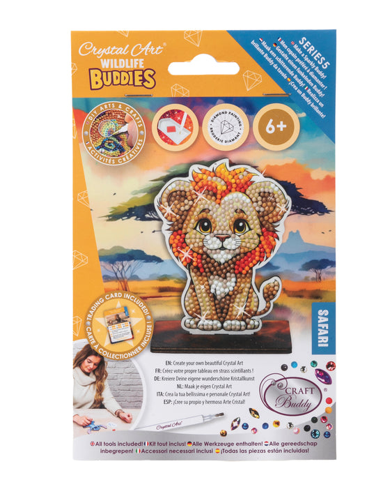 Load image into Gallery viewer, Lion Crystal Art Wildlife Buddies pack
