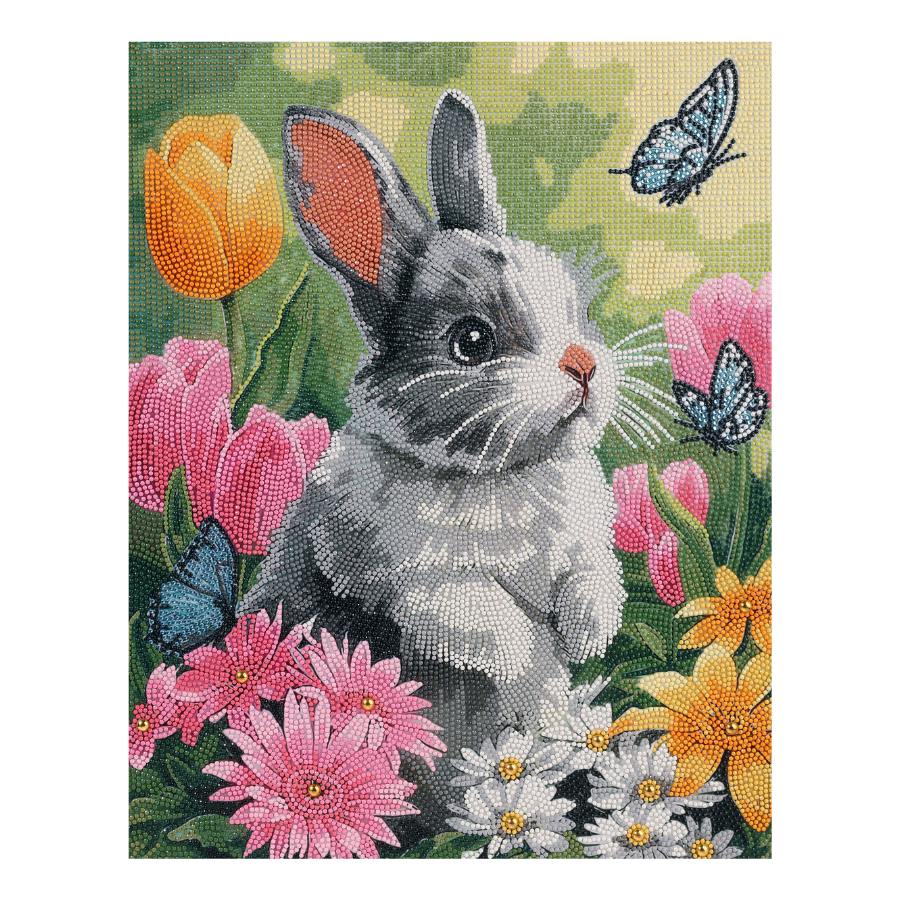 Little Rabbit Crystal Art Canvas Kit 40x50cm