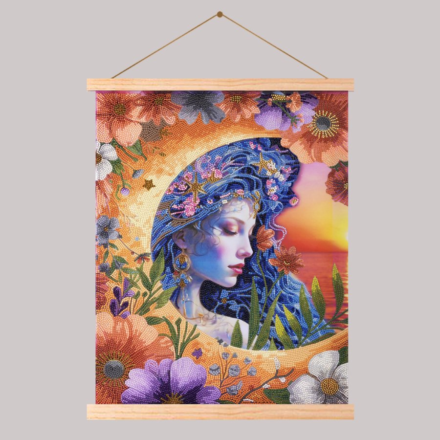 Luna Goddess Crystal Art Scroll Kit 40x50cm 1