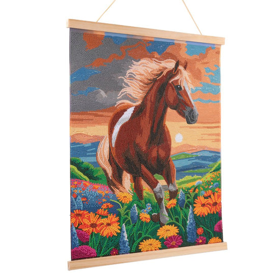 Majestic Horse Crystal Art Scroll Kit 35x45cm 7